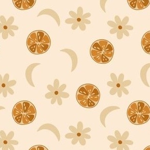 ORANGE SLICE FLORAL FADED