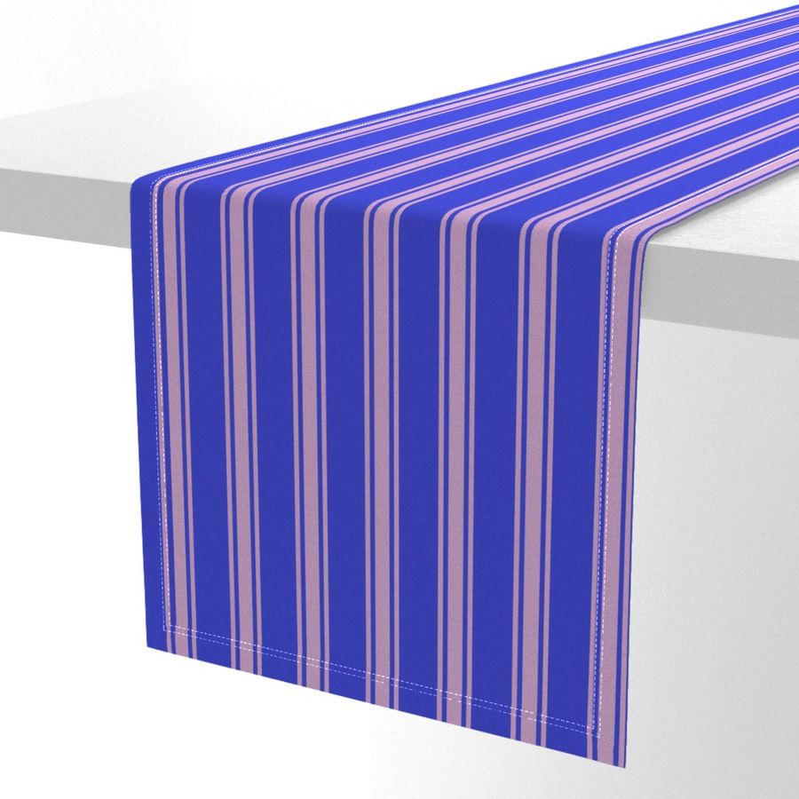 Lilac Ticking Stripe on Blue