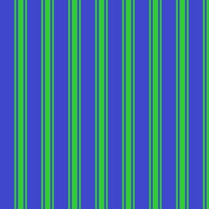 Lime Ticking Stripe on Blue