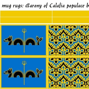 mug rugs: Barony of Calafia (SCA)