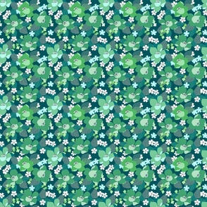 Retro Floral - Green (small scale)