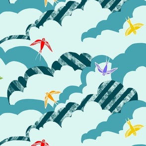 Swallows in Flight 
