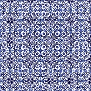 Blue and White Traditional Tiling