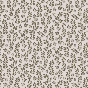 Funky Beige Leaves on a cream background (small scale)