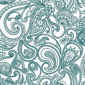 Paisley Please - lines- turquoise