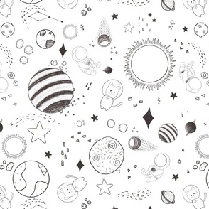 Doodle outer-space - medium scale
