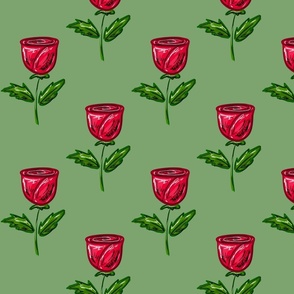 Romantic Roses - Green