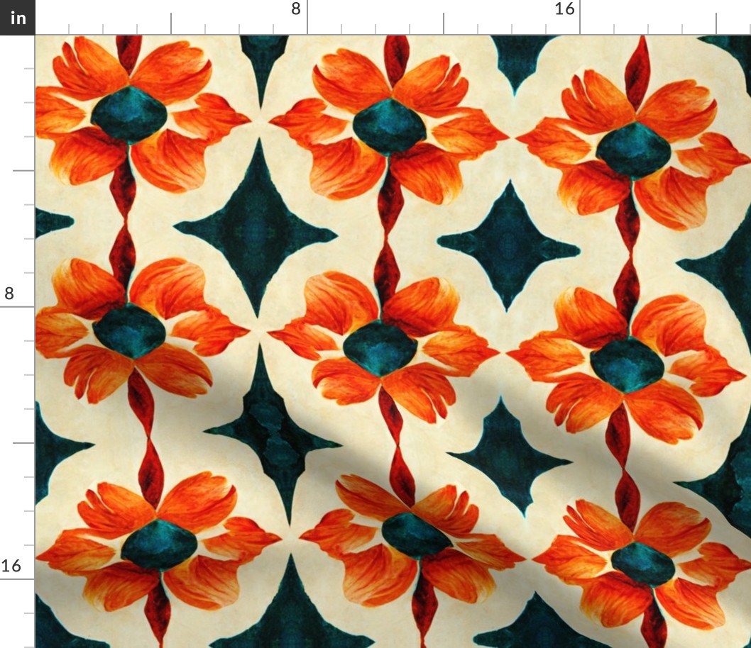 Retro Floral Flower Seamless Pattern