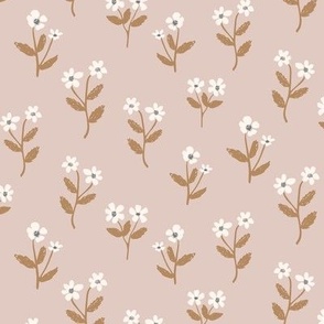 Sophia / medium scale /  soft pink rust floral fabric design