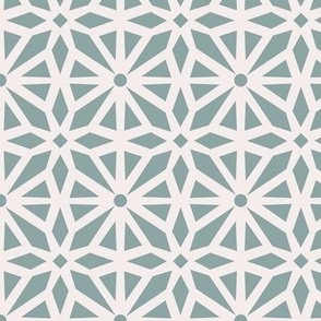 Meeting Point / small scale / sage green geometric pattern design