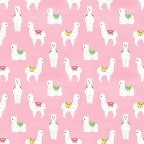 Polka Dot Alpacas on Bubblegum Pink - Tiny