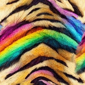 Rainbow Tiger Pattern ANimal Print