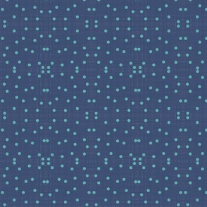blue structure with mint dots