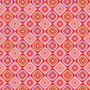 sparkling squares diamonds large scale retro pink by Pippa Shaw