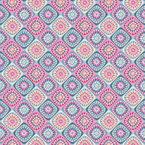 sparkling squares diamonds large scale teal pink by Pippa Shaw