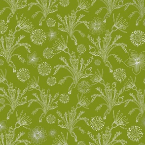Wild flowers lime green small