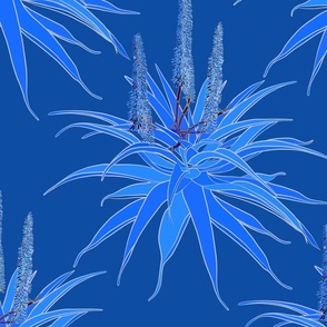 Aloes in Royal blue large