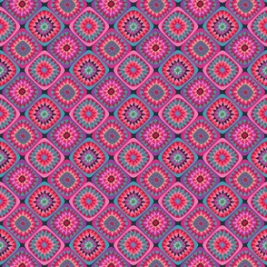 sparkling squares diamonds large scale fuchsia emerald by Pippa Shaw