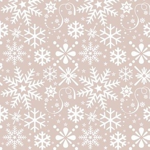 Small Scale- Decorative Snowflakes in Neutral tone