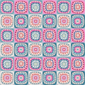 sparkling squares large scale teal pink by Pippa Shaw