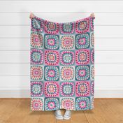 sparkling squares XXL scale teal pink by Pippa Shaw