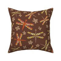 Dragonflies with Flowers Pattern