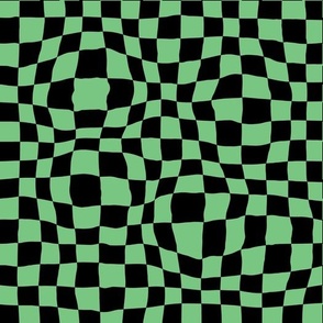 warped black green checker pattern