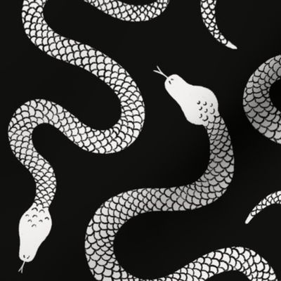 Slithering Snakes - spooky black and white slithering snakes perfect for macabre gothic halloween