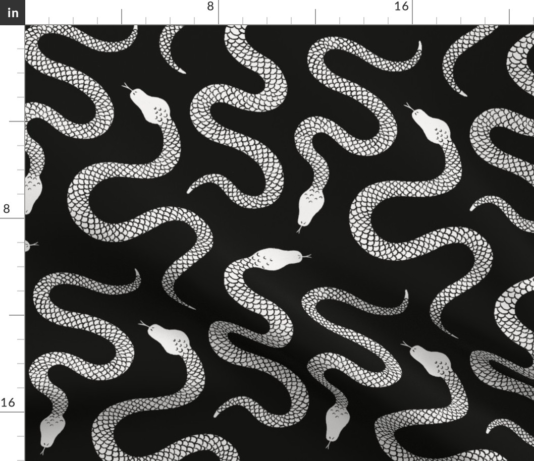 Slithering Snakes - spooky black and white slithering snakes perfect for macabre gothic halloween