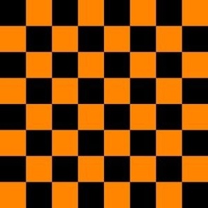 Halloween Black and Orange Checker Pattern