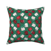 MEDIUM  farmhouse mugs fabric - christmas mugs fabric 