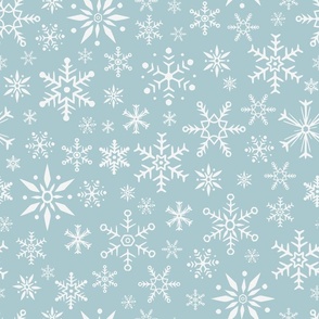 Winter Snow Flakes in Light Blue