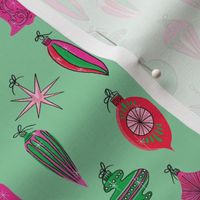 Retro Pink and Green Ornaments 