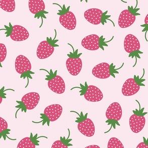 Strawberries - Pink - Barbiecore - Fruits - Sweet Food - Fuchsia - Strawberry - Summer - Kids