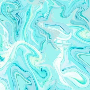 teal marble liquified