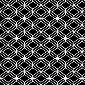 Monochrome Geo Diamond Tile Black & White