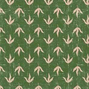 simple leaf motif  - green (coordinate for pink)