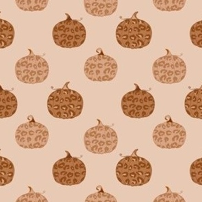 SMALL boho neutral pumpkin - leopard print pumpkin, cute fall fabric