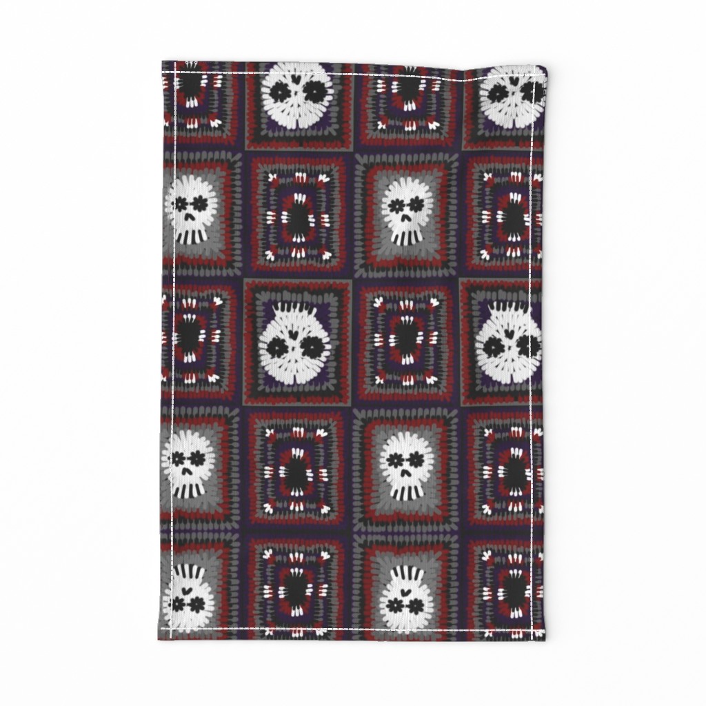 Spoonflower Design Challenge Granny Square Skulls and Fanged Mouths