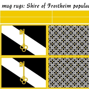 mug rugs: Shire of Frostheim (SCA)