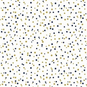 A Lotta Dots - gold and navy on white - extra small scale