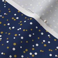 A Lotta Dots - white and gold on navy - extra small scale