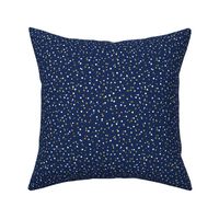 A Lotta Dots - white and gold on navy - extra small scale