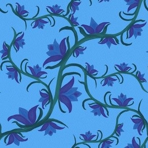 Lotus Vine - green, blue