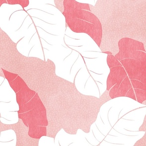 tropical abstract palm leaf foliage - pretty in pink