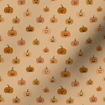 mini micro // halloween pumpkins jack-o-lanterns on mustard