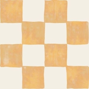 large watercolor texture block checker in orange