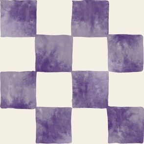 medium watercolor texture block checker in purple