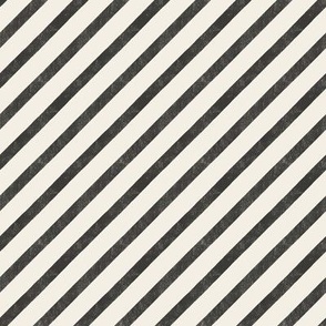 medium scale simple diagonal watercolor stripe in grey black