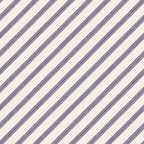 medium  simple diagonal watercolor stripe in lilac purple with charcoal black line